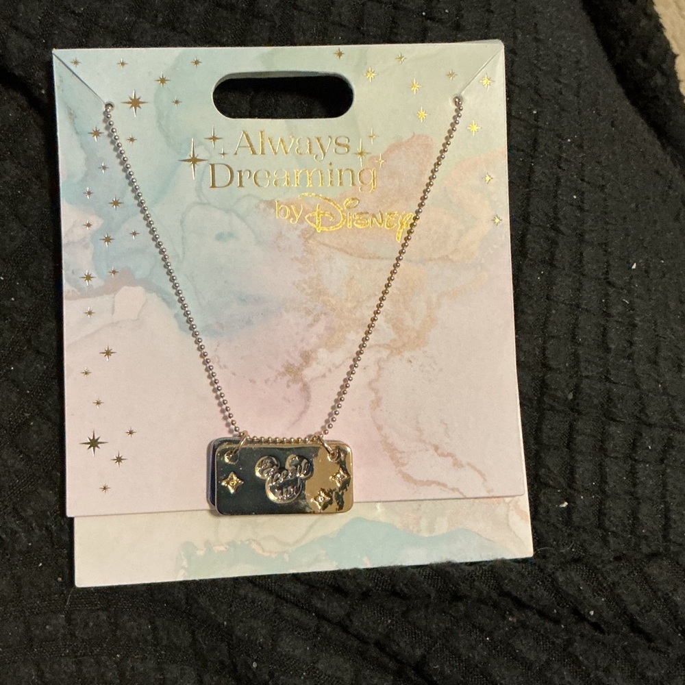 Disney Parks “Always Dreaming” necklace features a rectangle pendant BNWT - Picture 1 of 3
